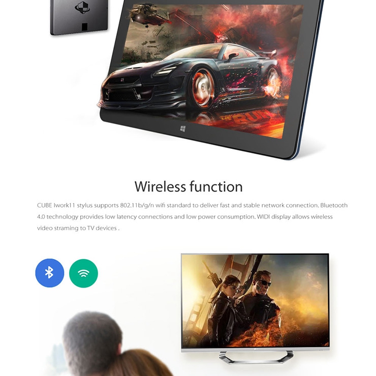 [Spain Stock] CUBE iWork11 Stylus Tablet PC 10.6 inch Windows10 4GB/64GB Intel Cherry Trail Z8300 Quad Core 1.84GHz IPS 1920*1080 - Deep Blue