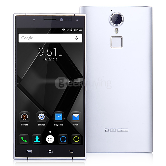 [HK Stock] DOOGEE F5 5.5Inch FHD SHARP Screen Android 5.1 3GB RAM 16GB ROM Smartphone 64bit MT6753 Octa Core Touch ID - Silver