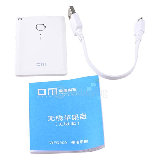 DM WFD009 64GB Wireless WiFi Expansion Phone U Disk USB Flash Drive with LED Indicator for iOS Android - White