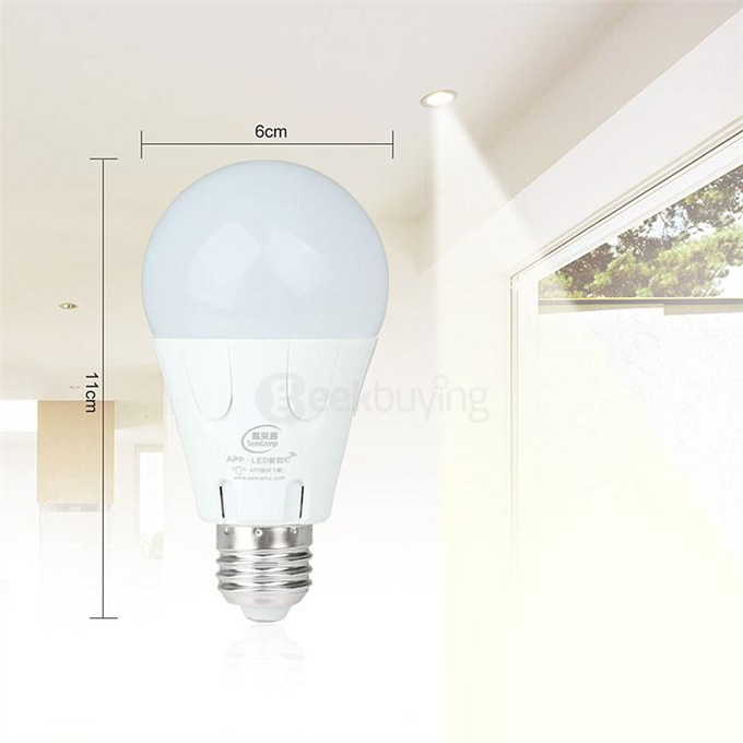 Semlamp SL-101 E27 5W iOS Android APP Control LED Lamp 3 Mode LED Light Bulb - Cool White