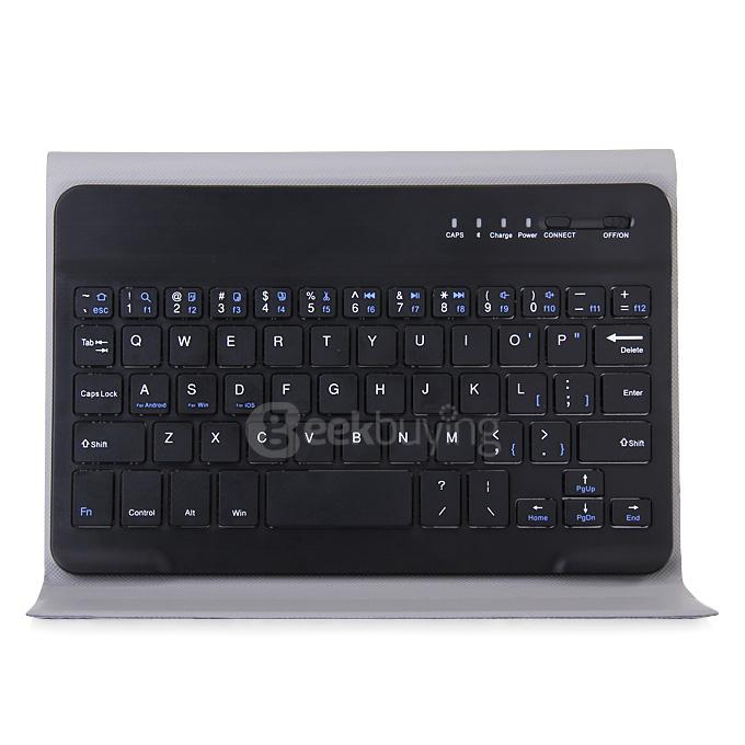 Removable Folding Bluetooth Keyboard with PU Leather Cover Case for IPAD MINI Tablet - Black