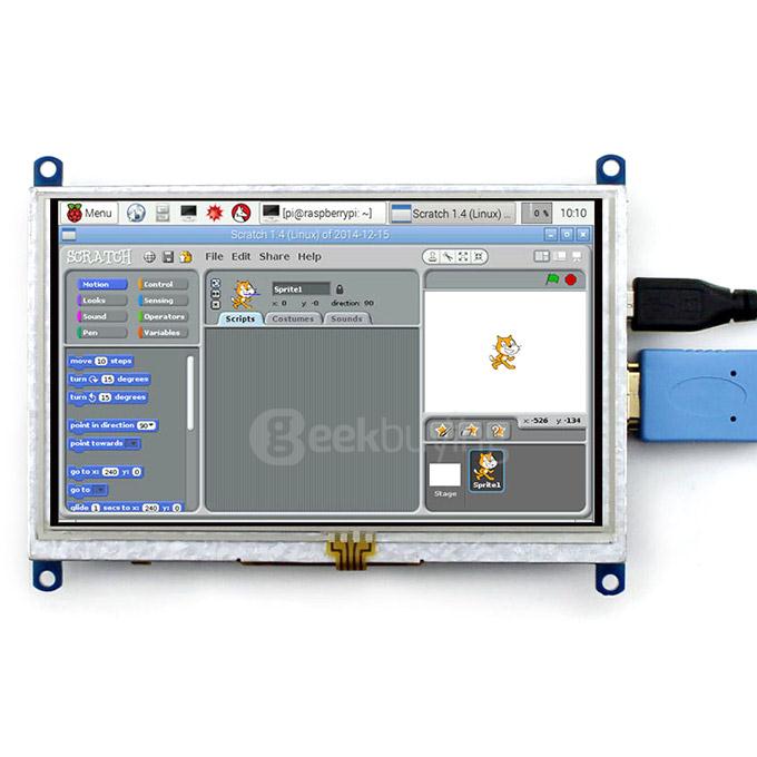 5inch HDMI LCD (B) 800x480 High Resolution with Transparent Case for For Raspberry Pi/BB BLACK/Banana Pi Mainboard/PC