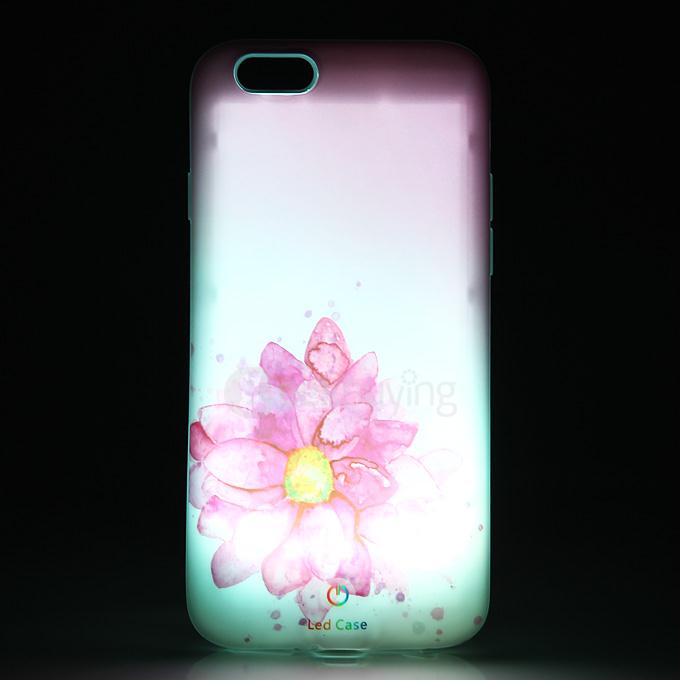 Show Love H3003 Flicker Phone Case Protective Silicon Case Cover for Apple iPhone 6 iPhone 6S - Pink Flower