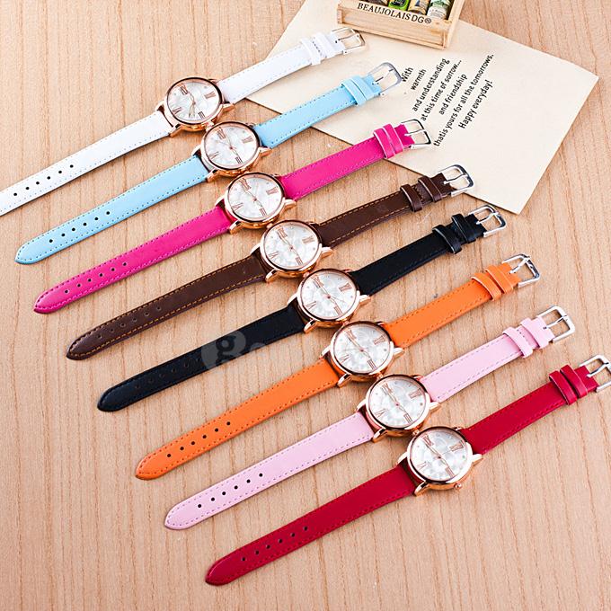 T3000022 Rome Rhinestone Ladies Leather Watch with Luminous Needle - Pink