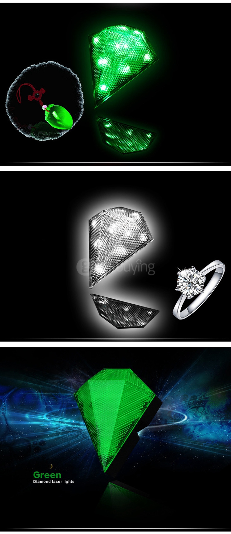 E-SMART Plug-in Bicycle Laser Tail Lights Safety Warning Lights Diamond Laser Tail Lights - White