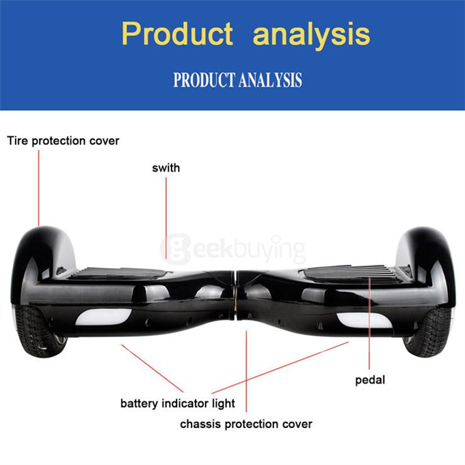 4440mah AOSDER Q3 Self-balancing Scooter Electric Scooter Dual Wheels Drifting Board - Black