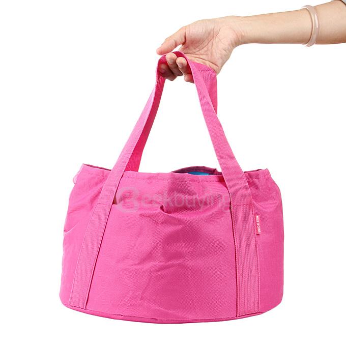Portable Multi-purpose Folding Wash Basin for Outdoor Camping Hiking - Pink