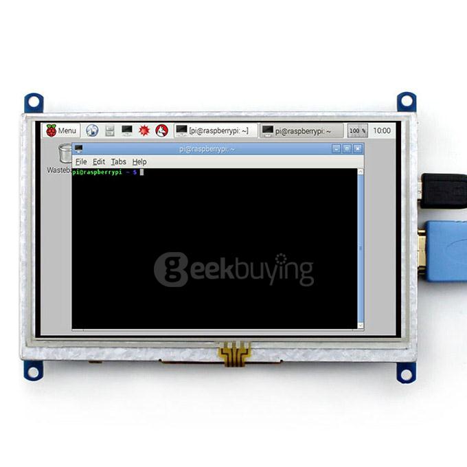 5inch HDMI LCD (B) 800x480 High Resolution with Transparent Case for For Raspberry Pi/BB BLACK/Banana Pi Mainboard/PC