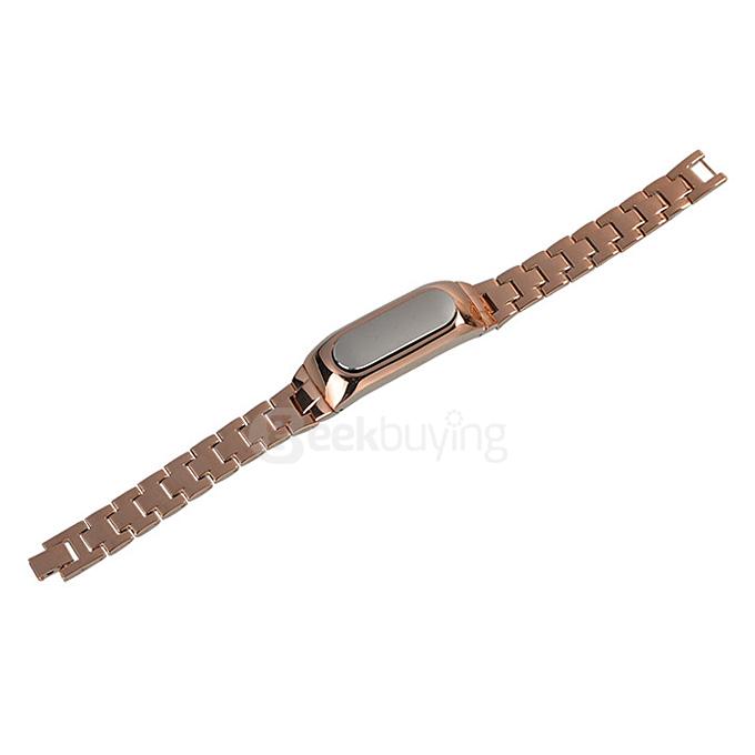Xiaomi MiBand Replaceable Stainless Steel Band Strap with Stainless Steel Case - Golden