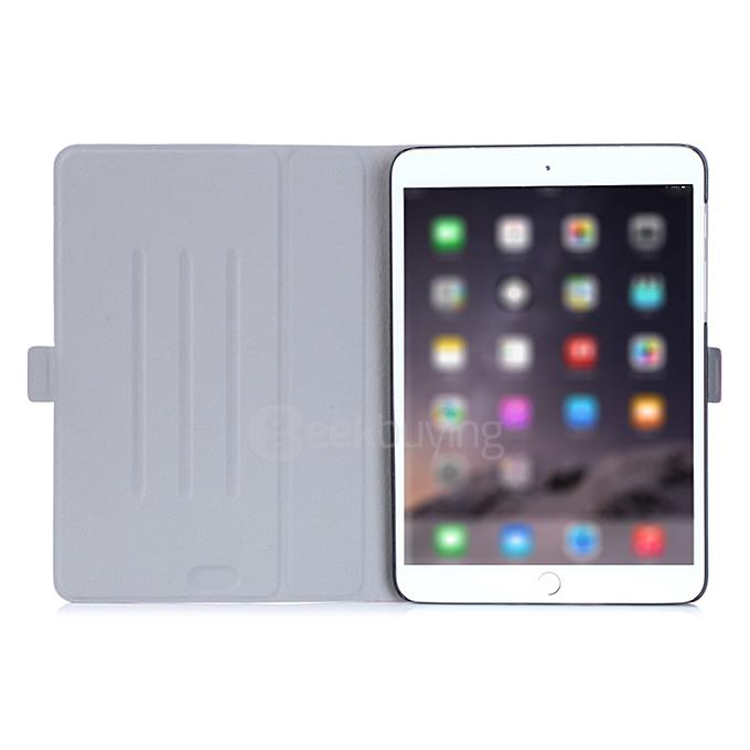 360 Degree Rotation PU Leather Cover Case Stand for Apple iPad Mini 4 Tablet PC - Red