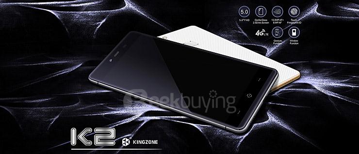 Kingzone K2 5.0inch FHD 4G LTE Android 5.1 3GB 16GB Smartphone 64bit MTK6753 Octa Core 13.0MP Touch ID HotKnot - Black