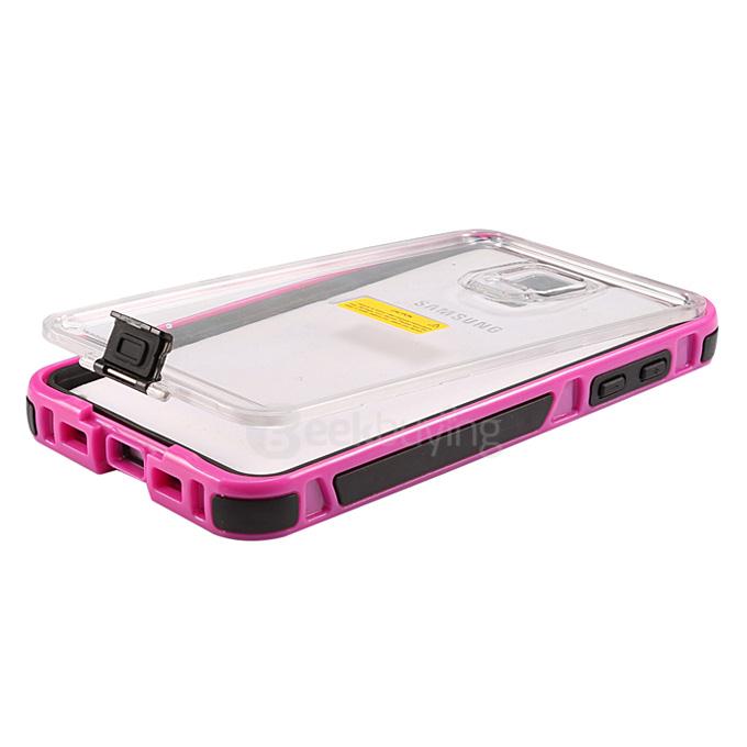 IP68 Protective Case Swimming Waterproof Shockproof Phone Case Cover For Samsung Galaxy Note 4 N9100 - Rose red