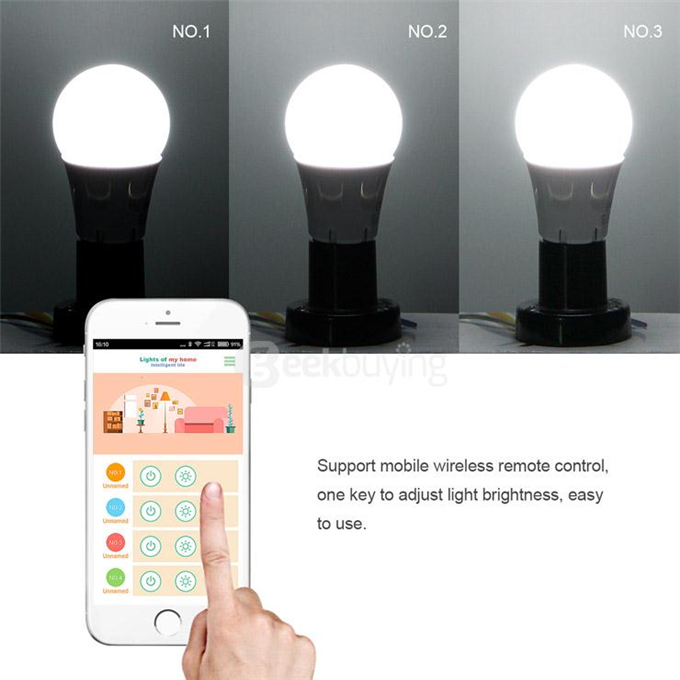 Semlamp SL-101 E27 5W iOS Android APP Control LED Lamp 3 Mode LED Light Bulb - Cool White