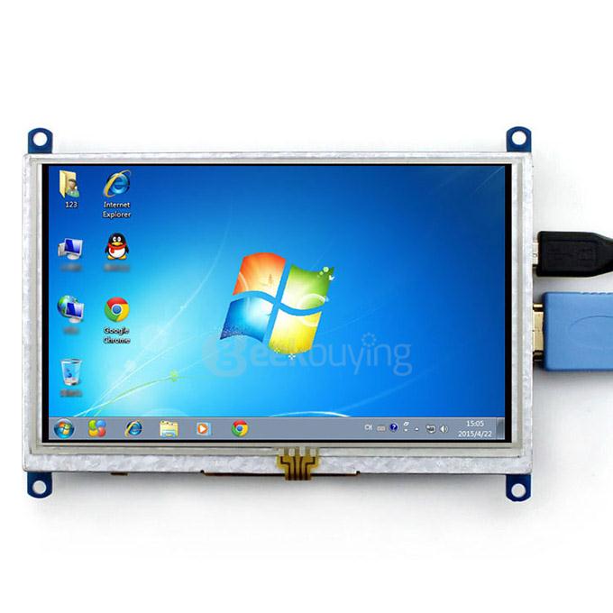 5inch HDMI LCD (B) 800x480 High Resolution with Transparent Case for For Raspberry Pi/BB BLACK/Banana Pi Mainboard/PC