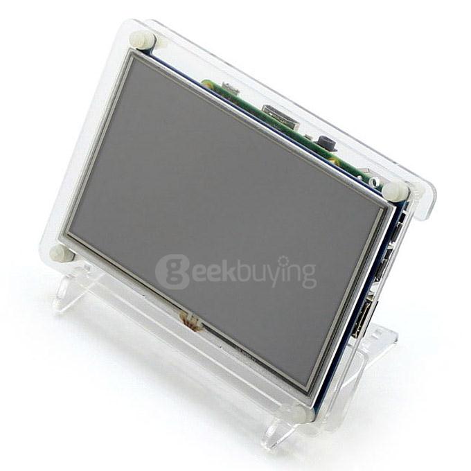 5inch HDMI LCD (B) 800x480 High Resolution with Transparent Case for For Raspberry Pi/BB BLACK/Banana Pi Mainboard/PC