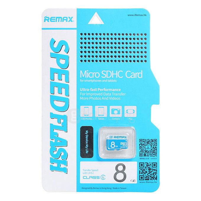 REMAX 8GB Class6 High Speed Memory Card Micro SD Memory Card - Blue