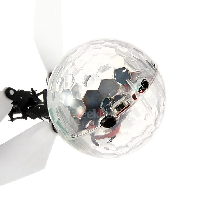 HCW520 Auto-Induction Remote Control Flying Ball with Music / Dazzling Light - Transparent + White