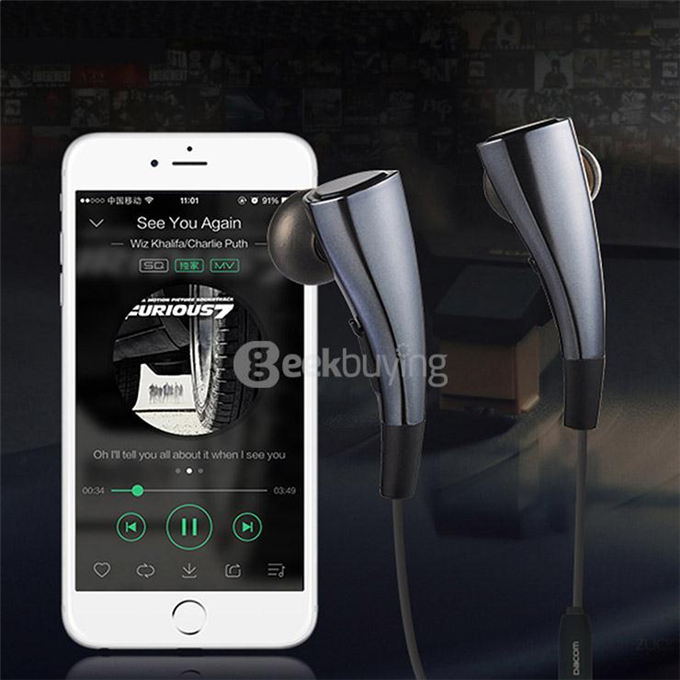 Dacom Magnetic Wireless Bluetooth Sports Stereo Earphones BT4.1 Sweatproof Headphones Handsfree with Mic - Silver+White