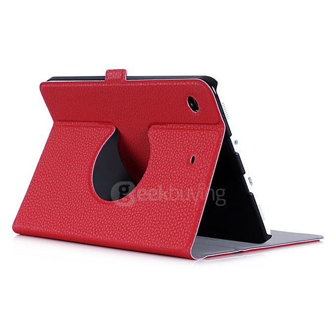 360 Degree Rotation PU Leather Cover Case Stand for Apple iPad Mini 4 Tablet PC - Red