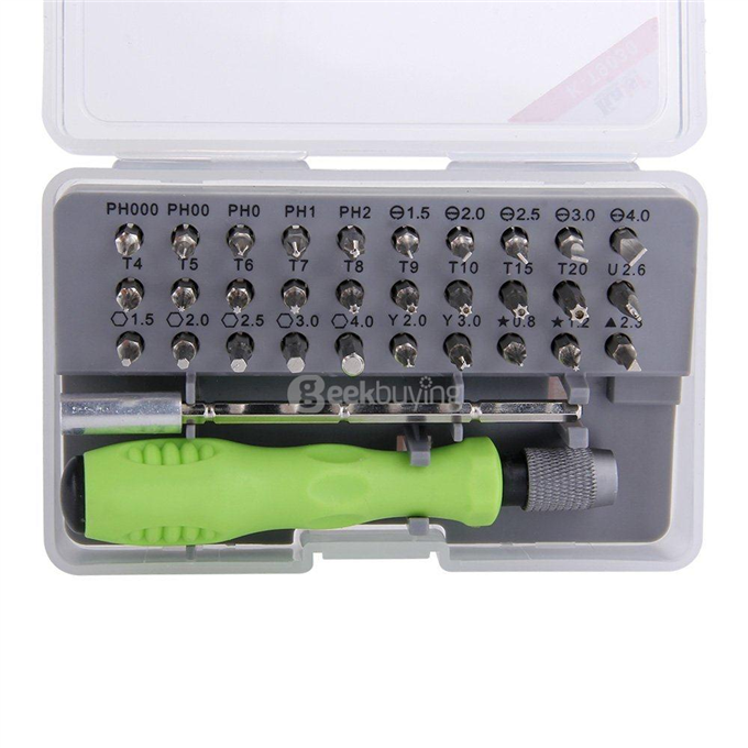 Geekbuying Professional GK-T100 32pcs in 1 CRV Steel Multifunction High Precision Toolkit Telecommunication Tool Set