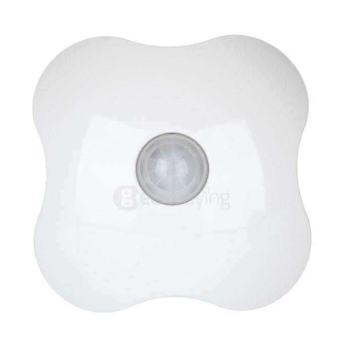 Clover Style Rechargeable 6-LED Human Body Sensor Light Control Night Lamp - White Light