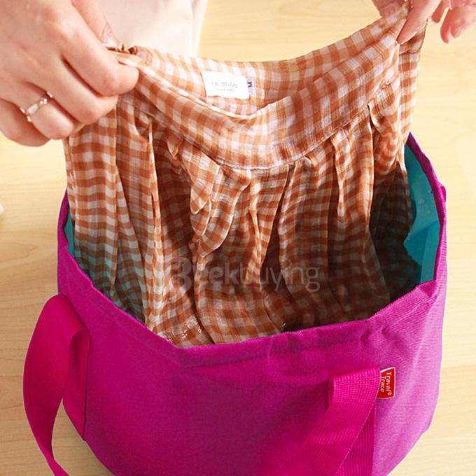 Portable Multi-purpose Folding Wash Basin for Outdoor Camping Hiking - Pink