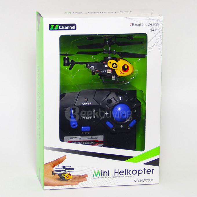 HW7001 3.5CH Mini Remote Control Gyro Gyroscope RC Helicopter - Yellow + Red