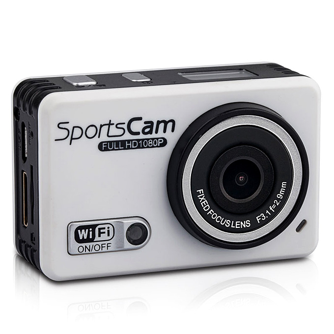 F39 WiFi 5.0 MP CMOS 1080P Full HD 120 Degrees Wide Lens Outdoor Waterproof Sports DV Camera - White