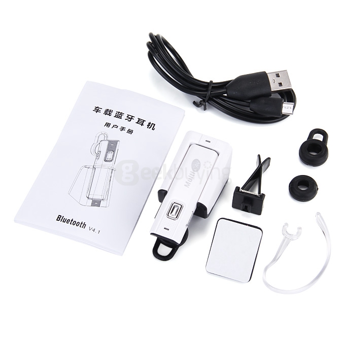 Multi CAV C28 Audio Bluetooth 4.1 Headset HandsFree Car Kit For Cell phone - White