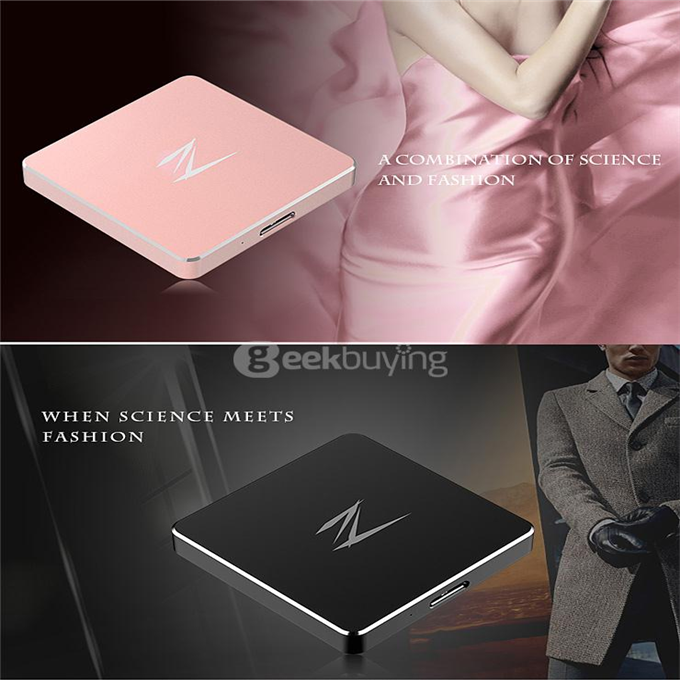 Netac Z2 Micro USB 3.0 External SSD 256GB Portable Mini Solid State Drive External Hard Drive Disk - Rose Gold