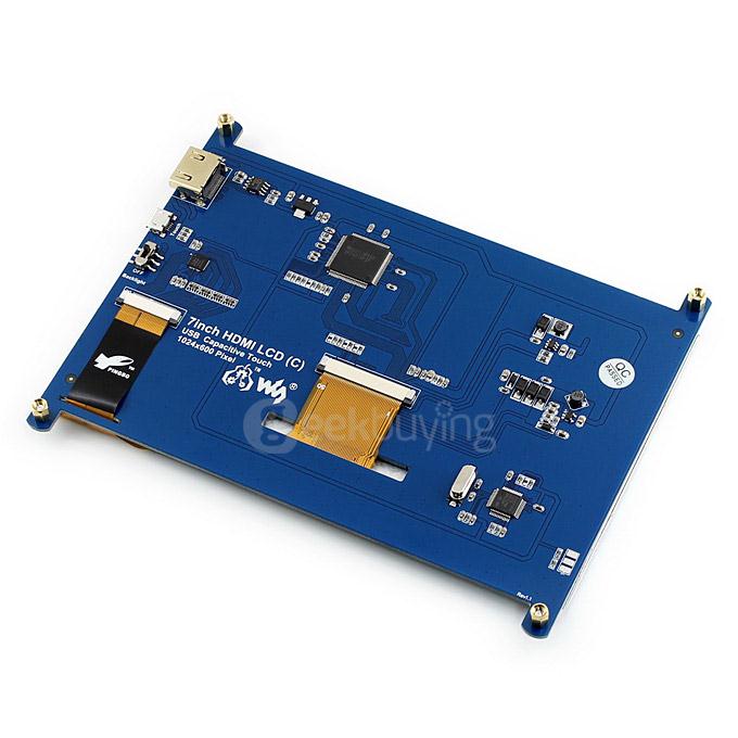 7 inch Capacitive Touch Screen LCD 1024*600 HDMI with Bicolor Case for Raspberry Pi/BB BLACK/PC Systems