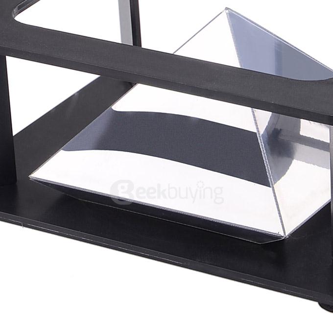 DIY 3D Holographic Projection Pyramid Projector for Smartphone - Black + Silver