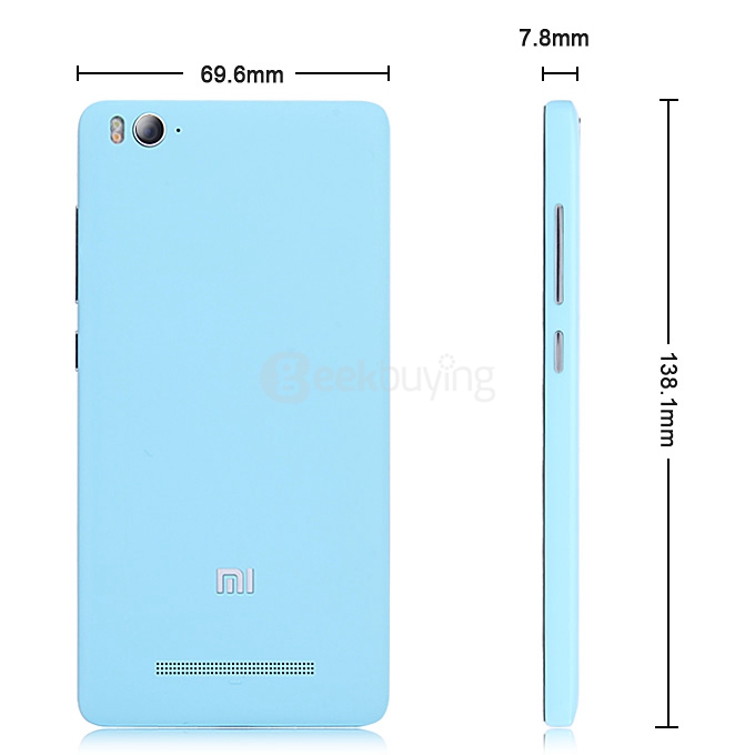 Xiaomi Mi4C 5.0inch Android 5.1 2GB 16GB Smartphone 4G FDD-LTE 64-bit Snapdragon 808 Hexa Core 1.8GHz 13.0MP 5.0MP USB Type-C Edge Touch - Blue