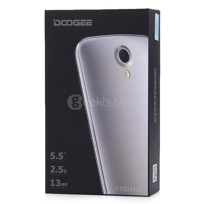 [HK Stock] DOOGEE Y100 Plus 5.5inch 64bit 4G Android 5.1 2GB 16GB Smartphone MTK6735 Quad Core 2.5D Corning Gorilla Glass - Black