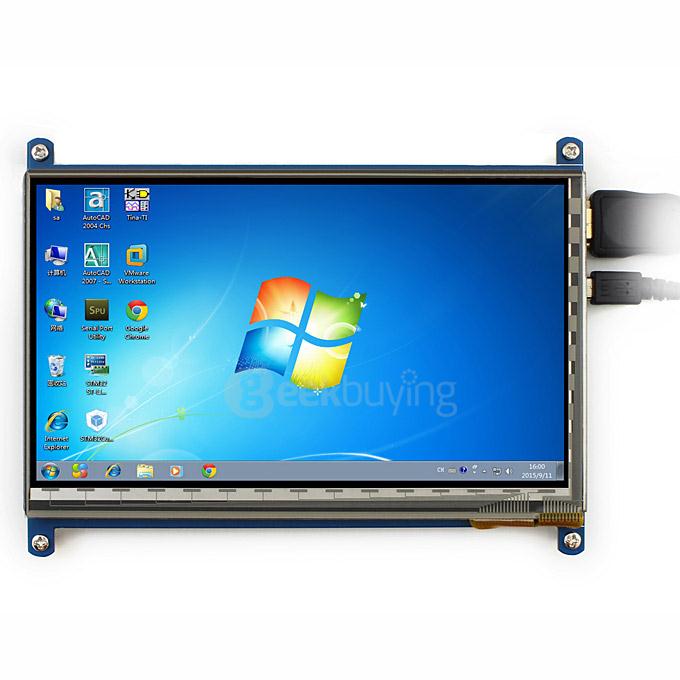 7 inch Capacitive Touch Screen LCD 1024*600 HDMI with Bicolor Case for Raspberry Pi/BB BLACK/PC Systems