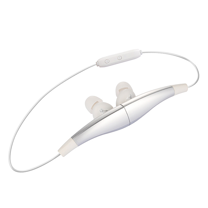 Dacom Magnetic Wireless Bluetooth Sports Stereo Earphones BT4.1 Sweatproof Headphones Handsfree with Mic - Silver+White