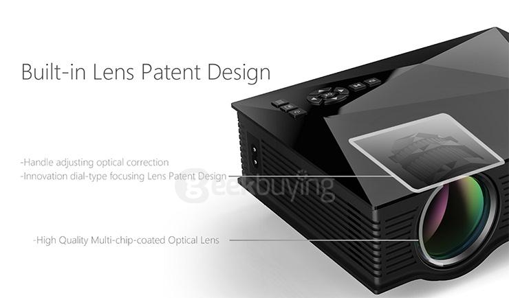 UC46 1080P HD WIFI Home Projector 1200LM VGA HDMI SD AV USB - Black