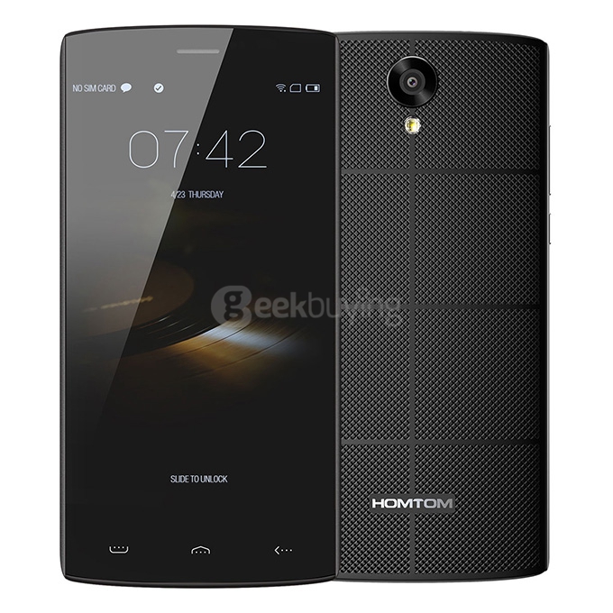 HOMTOM HT7 5.5inch HD Screen MT6580A Quad Core Smartphone Android 5.1 1GB RAM 8GB ROM 3000mAh Smart Wake - Black