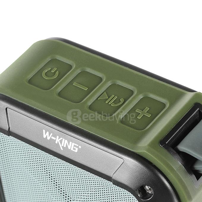 W-KING S7 Portable NFC Wireless Bluetooth 4.0 Speaker with MIC 10 Hours Playtime for Outdoors/Shower - Army Green