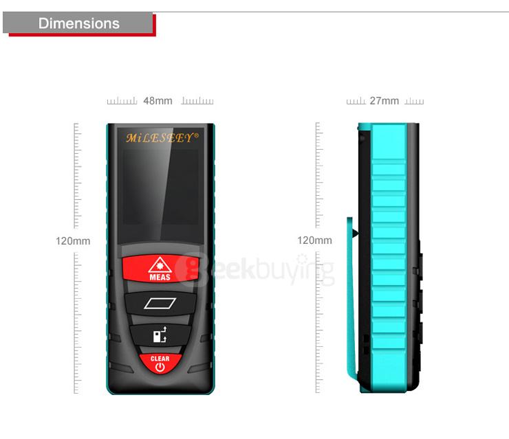 Mileseey D8 40m Handheld Rangefinder Laser Distance Meter Digital Laser Range Finder