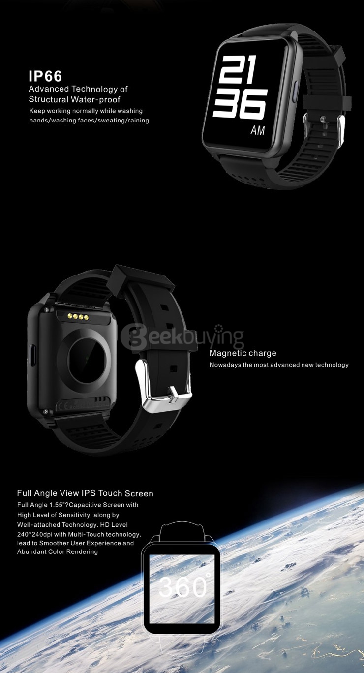 F2 Bluethooth 4.0/3.0 Smart Watch MTK2502 1.55