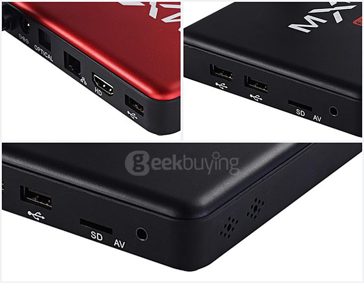 MX PLUS II Amlogic S905 4K TV Box 1G/8G 802.11b/g/n Gigabit LAN Bluetooth KODI DLNA Miracast with  LED Display - Black