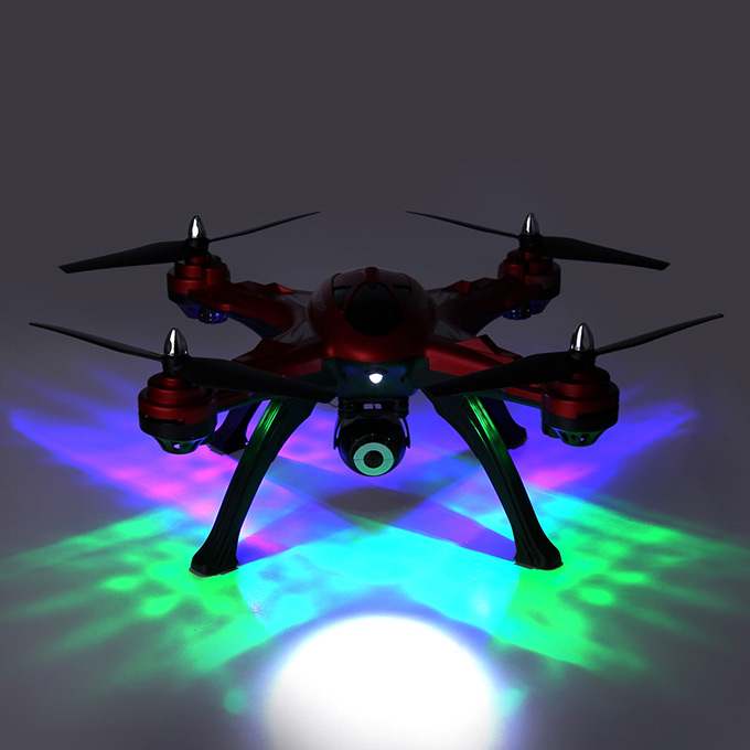 JJRC H25G 720P FPV Video Playback 2.4Ghz 4CH 3D Tumbling CF Mode LED Control Mode 2 RC Quadcopter RTF - Red