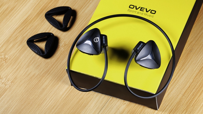 OVEVO SH03B Wireless Stereo BT4.0 Sport Headphone Capacitive MIC Waterproof Dustproof Shockproof - Black