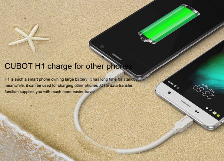 CUBOT H1 5.5inch IPS HD 4G FDD-LTE Android 5.1 2GB 16GB Smartphone 64bit MT6735P Quad Core 5200mAh Battery - Black