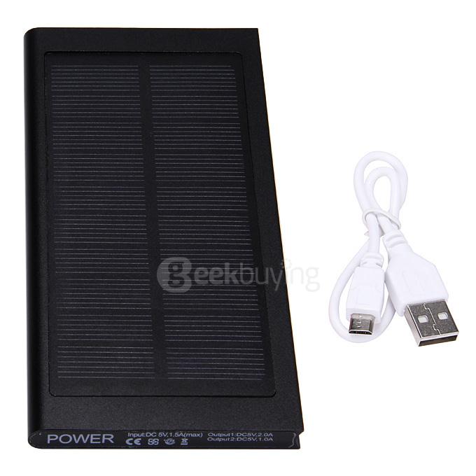 12000mAh Dual USB Solar Panel Power Bank External Backup Battery Portable Charger