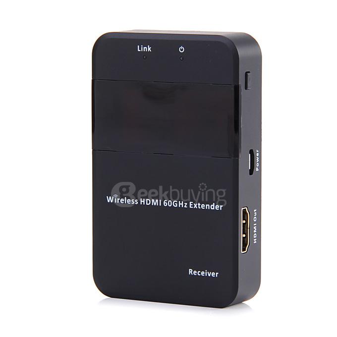 HDV-W551 1080P 60Ghz Wireless HDMI Extender 30M Transmitter Receiver Set for Mettings Classes - Black