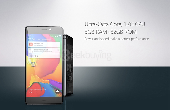 SISWOO Darkmoon R9 Dual Screen Front 5.2 inch Back 4.7 inch 3GB RAM 32GB ROM MTK6752 Octa Core 4G Smartphone - Black