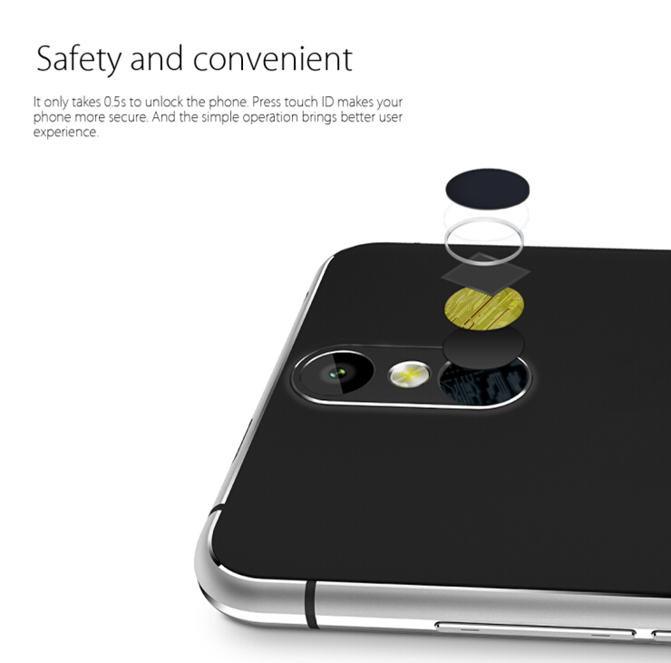 BLUBOO X9 4G LTE 5.0inch FHD Android 5.1 3GB 16GB Smartphone 64bit MTK6753 Octa Core Fingerprint Scanner - Golden Edge