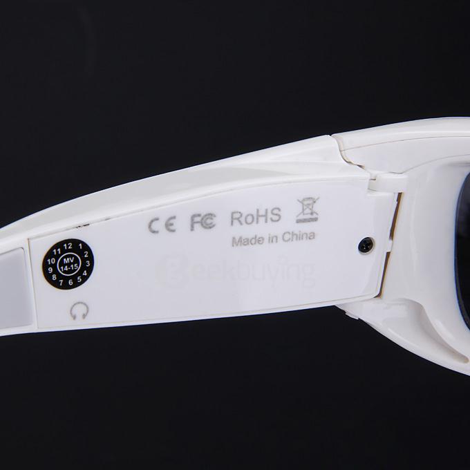 MS2 Polarized UV400 Bluetooth Sunglasses with Headset 8GB SD Card Camera HD 720P Video Recorder for iOS Android - White